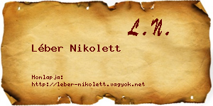 Léber Nikolett névjegykártya